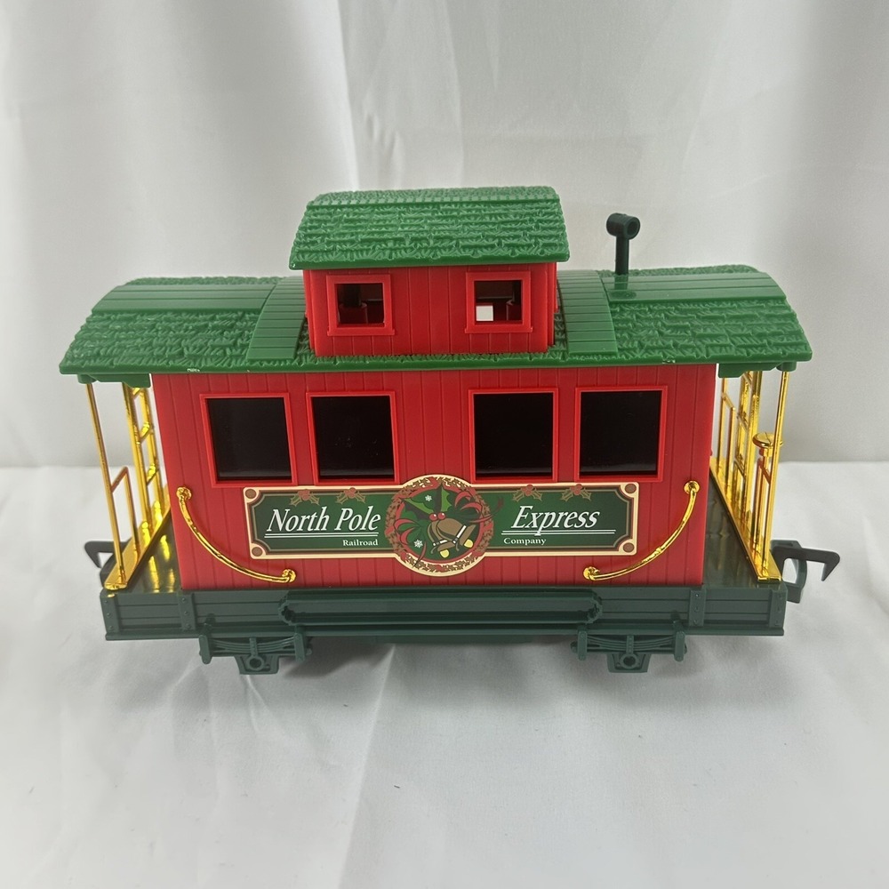 Eztec North Pole Express Caboose Train Car Light-Up Red Green Gold Christmas - Picture 3 of 7